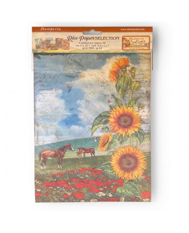 Papel arroz Stamperia A4 Sunflower Art PACK (6UD) 1