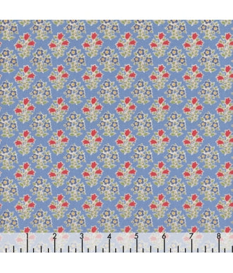 Tela Tilda Jubilee Farm Flowers Light Blue 1