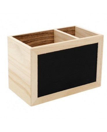 Madera CAJA 2 DIVISIONES PIZARRA 18x10x12 1