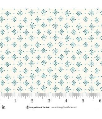 Tela Henry Glass Fabrics Scandinavian Holiday 3454-47 Cream / Blue 1