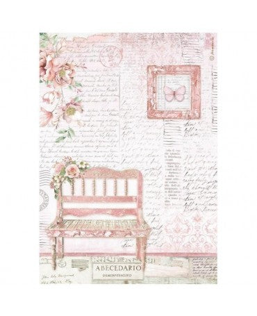 Papel arroz Stamperia A4 ROSELAND banco 1