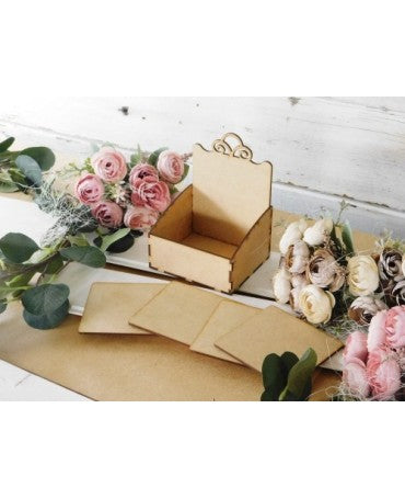 Madera Caja con 4 posavasos 1