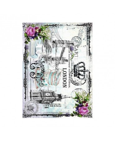 Papel arroz Cadence A3 LONDON Torre y Corona 1