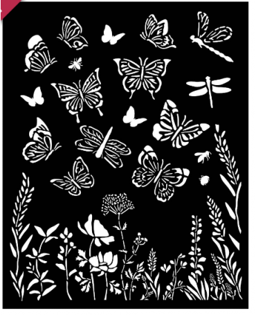 STENCIL STAMPERIA 20x25cm Lavender mariposas 1