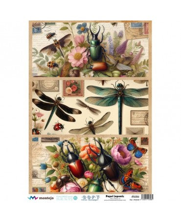 Papel Arroz Seda JAPONÉS SOFT A3 Bichos SPA5649 1