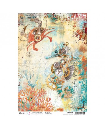 Papel Arroz CIAO BELLA A4 Coral Reef Mechanical Seahorse 1