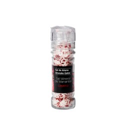 Molinillo de Sal Mineral de manantial con Cayena 75 gr (Sal de Añana) 1