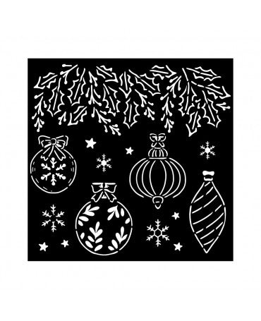 STENCIL Stamperia 18x18cm THE NUTCRACKER BOLAS DE NAVIDAD 1
