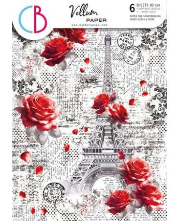 PAPEL VELLUM CIAO BELLA A4 Paris Je t'aime Patterns 1