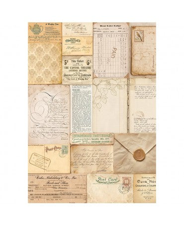 Papel arroz Stamperia A4 Golden Harmony cartas 1