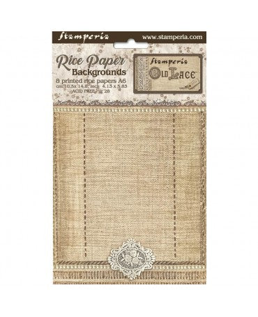 Papel arroz Stamperia A6 OLD LACE backgrounds (8UD) 1