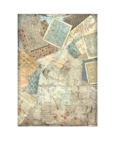 Papel arroz Stamperia A4 ALTEREGO LETTERS BACKGROUND 1