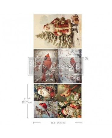 Papel decoupage PRIMA Festive Cardinal A3 1