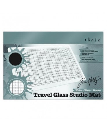 BASE CORTE CRISTAL Tim Holtz Glass Studio Mat White MINI 1