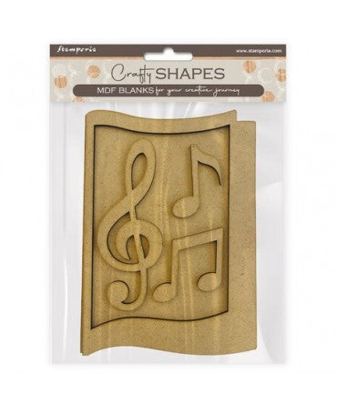 Madera Silueta DM stamperia Music notas musicales 1