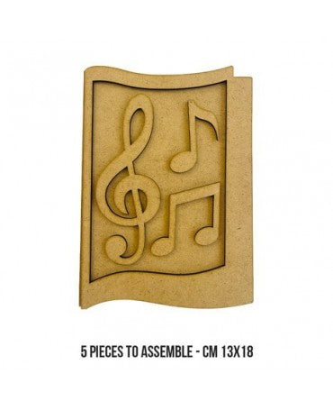 Madera Silueta DM stamperia Music notas musicales 2
