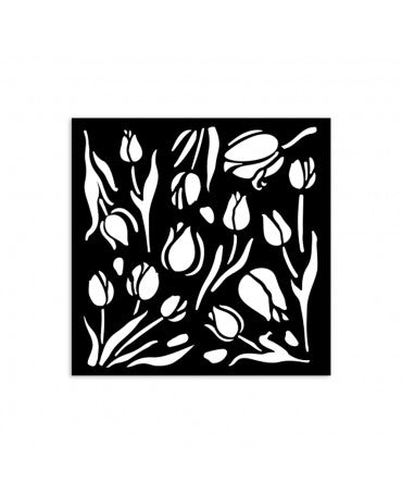 STENCIL Stamperia 12x12 cm ART OF TRAVELLING TULIPS 1