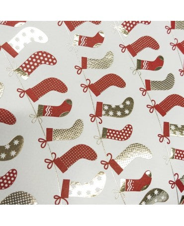 PAPEL ENCUADERNAR ROSSI Christmas Stockings 70x50cm 2 ud 1