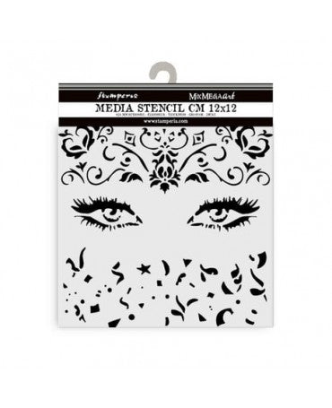 STENCIL Stamperia 12x12 cm Masquerade Eyes 1