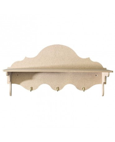 Madera Estantería 3 ganchos 64x30cm 1