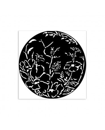 STENCIL Stamperia 12x12 cm ROUND FRAME WITH FLOWERS 1