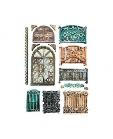 Molde STAMPERIA silicona A5 Master of Magic Fence and Door 2