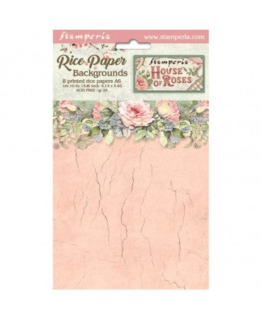 Papel arroz Stamperia A6 House of Roses (8UD) 1