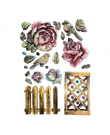 Molde STAMPERIA silicona A5 House of Roses Fence 2
