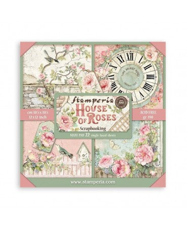 COLECCIÓN 30X30 STAMPERIA MAXI PAD House of Roses 22 Hojas 1