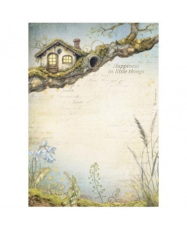 Papel arroz Stamperia A4 Hidden Grove Treehouse 1