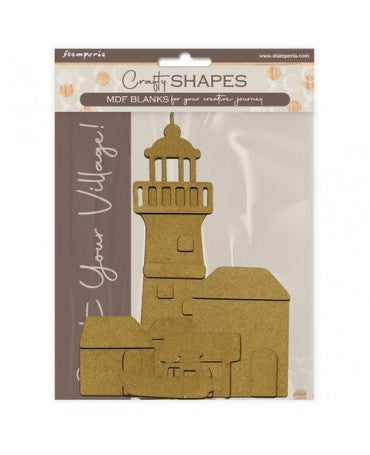 Madera Silueta DM stamperia Silent Sea Village Lighthouse Landscape (24pcs) 1
