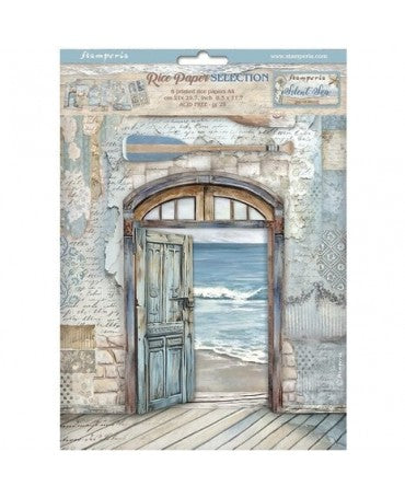 Papel arroz Stamperia A4 (6UD) Silent Sea 1
