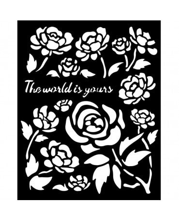 STENCIL STAMPERIA 20x25cm Timeless Roses 1