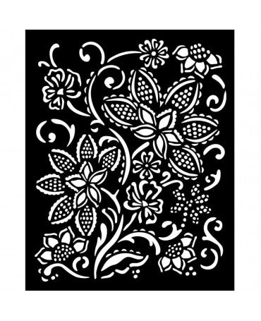 STENCIL STAMPERIA 20x25cm Timeless Batik Flowers 1
