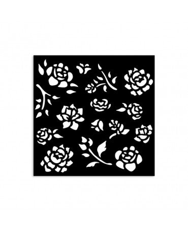 STENCIL Stamperia 12x12 cm Timeless Buds Pattern 1