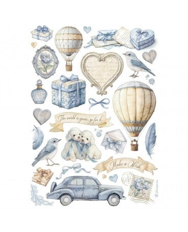 Papel arroz Stamperia A4 Timeless Mixed Elements 1