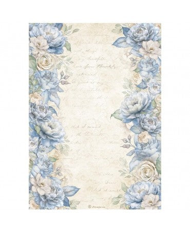 Papel arroz Stamperia A4 Timeless Floral Borders 1