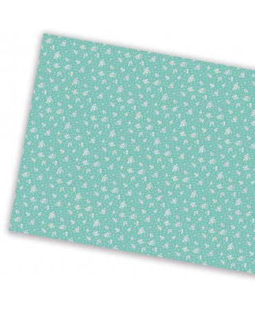 Fabric Paper Sunny House little Flowers on green 1