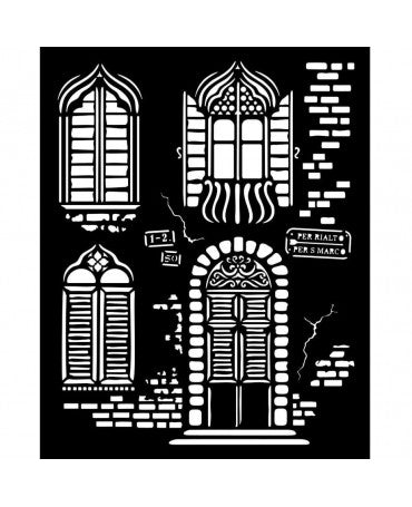 STENCIL STAMPERIA 20x25cm Venice City of Art Windows 1