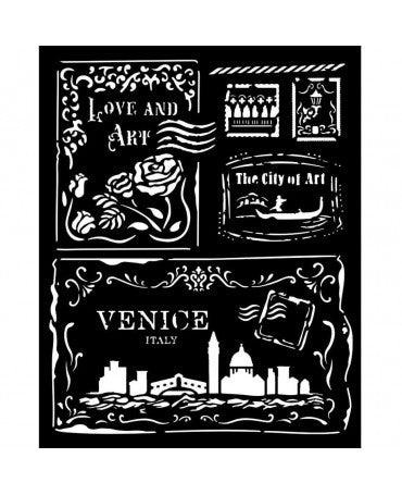 STENCIL STAMPERIA 20x25cm Venice City of Art Cards 1