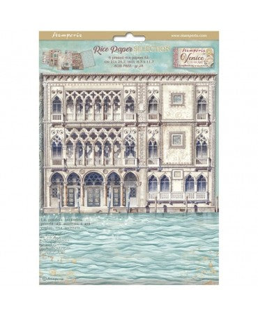 Papel arroz Stamperia A4 (6UD) Venice City of Art 1