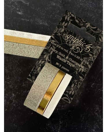 Washi Tape Graphic 45 Ivory/Gold/Champagne 2