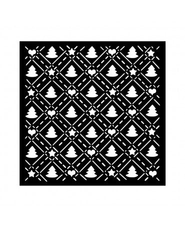 STENCIL Stamperia 18x18cm CANDY CHRISTMAS Arbol patters 1