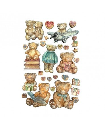 Molde STAMPERIA silicona A5 OWL´S HOUSE ositos Brocante 2