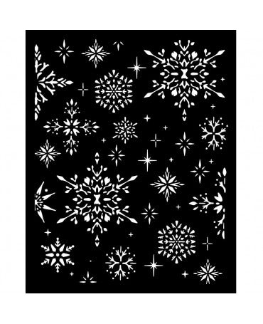 STENCIL STAMPERIA 20x25cm OWL´S HOUSE copos nieve 1