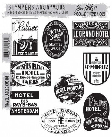 Sello Caucho TIM HOLTZ Travel Labels 1