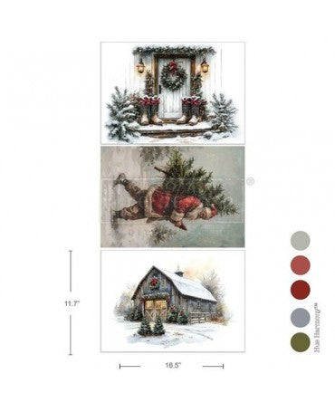 Papel decoupage PRIMA Santa's Woodland Stroll Fiber A1 1