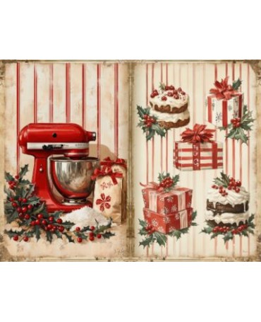 Papel Seda A4 Navidad Vintage cocina 10 1