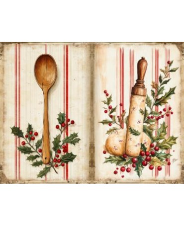 Papel Seda A4 Navidad Vintage cocina 24 1