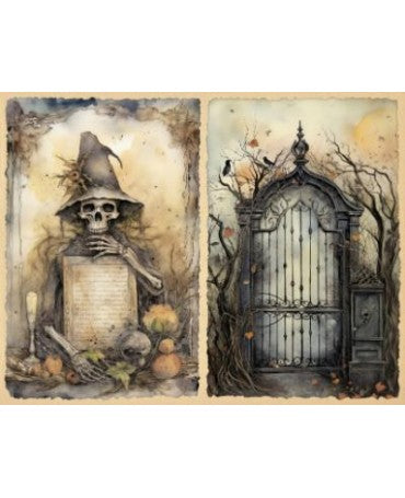 Papel Seda A4 Halloween acuarela 7 1